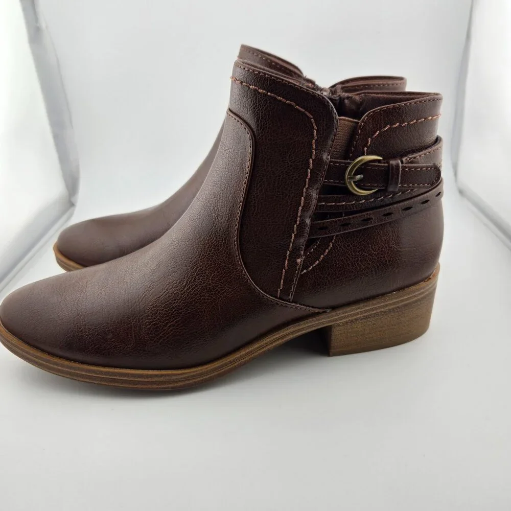 BareTraps Medley Brown Ankle Boots Women’s Size 6.5M Side Zip Booties